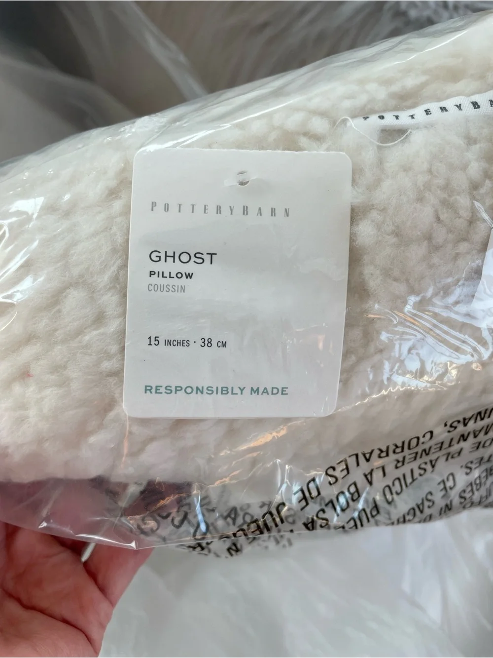 NEW Pottery Barn White Ghost Pillow